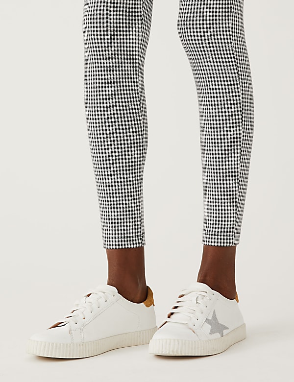 Checked High Waisted Leggings