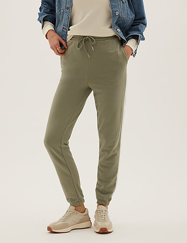 Cotton Rich Side Stripe Cuffed Joggers