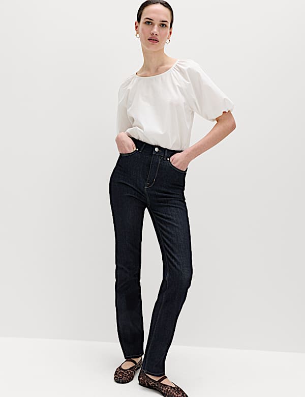 Magic Shaping High Waisted Straight Leg Jeans