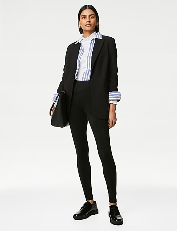 Leggings aus Wildlederimitat mit hohem Bund - AT