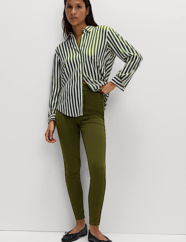 מכנסי טייץ ג'ינס בגזרה גבוהה - IL