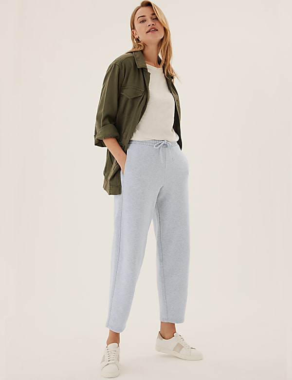 Cotton Rich Barrel Leg Ankle Grazer Joggers