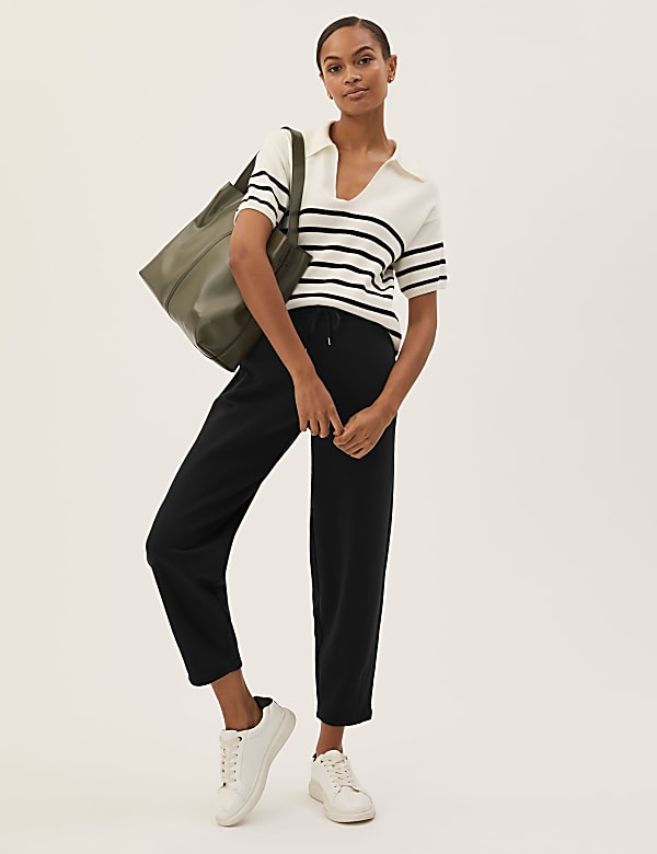 Cotton Rich Barrel Leg Ankle Grazer Joggers