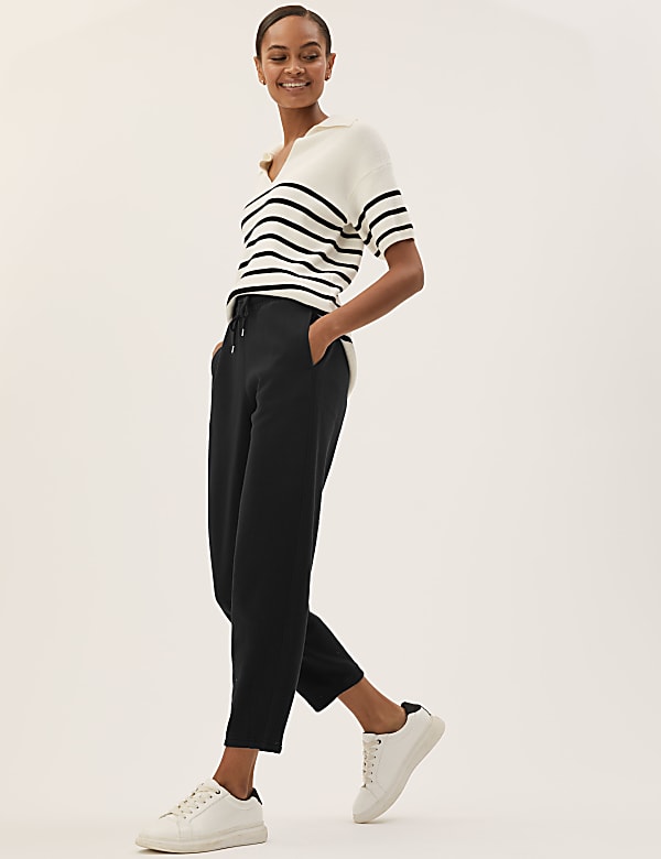 Cotton Rich Barrel Leg Ankle Grazer Joggers