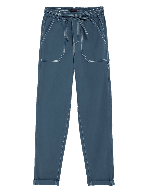 Cotton Rich Contrast Stitch Slim Fit Joggers