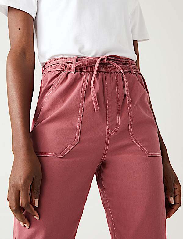 Cotton Rich Contrast Stitch Slim Fit Joggers