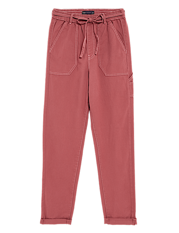 Cotton Rich Contrast Stitch Slim Fit Joggers