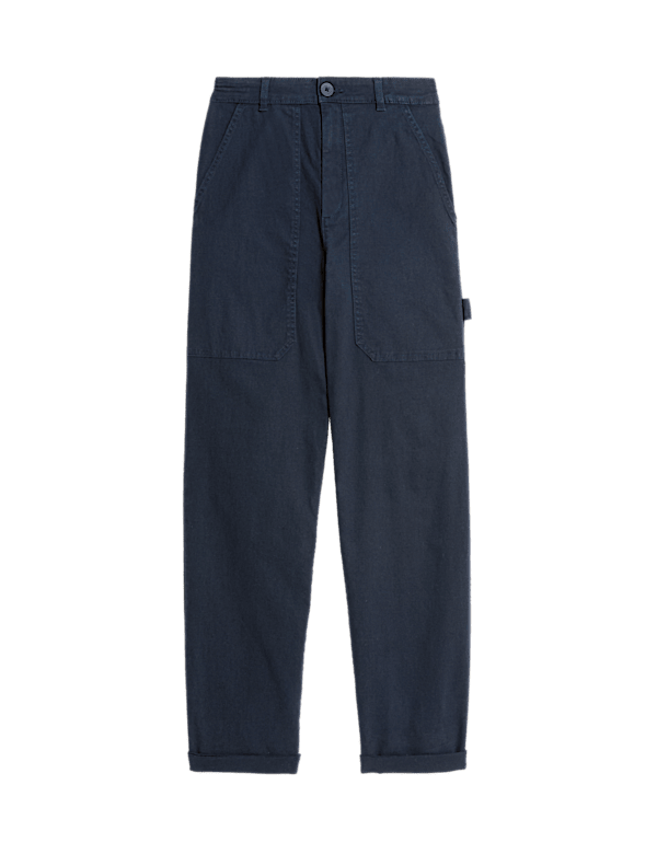 Cotton Rich Carpenter Straight Leg Trousers