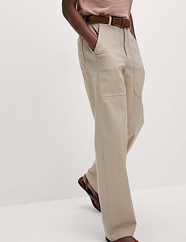 Cotton Rich Carpenter Straight Leg Trousers