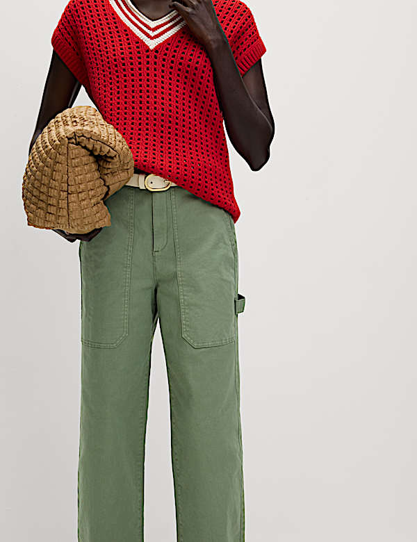 Cotton Rich Carpenter Straight Leg Trousers - US