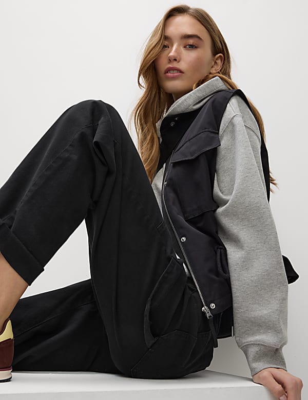 Cotton Rich Carpenter Straight Leg Trousers - US