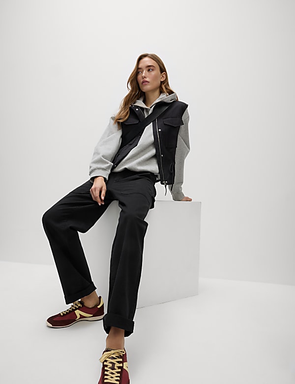 Cotton Rich Carpenter Straight Leg Trousers - US