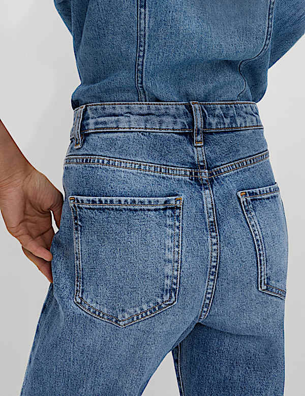 Premium Wide Leg Turn Up Jeans - US