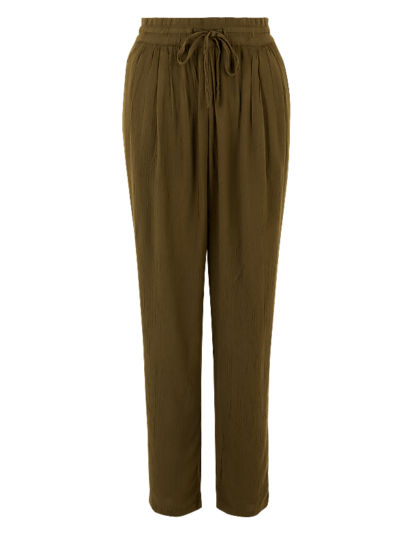 Soft Drawstring Tapered Trousers