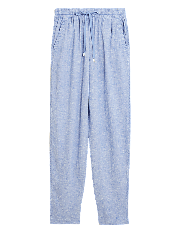 Linen Tapered Ankle Grazer Trousers