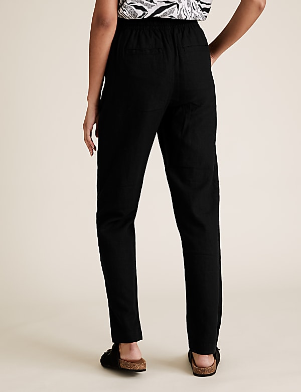 Linen Rich Tapered Ankle Grazer Trousers
