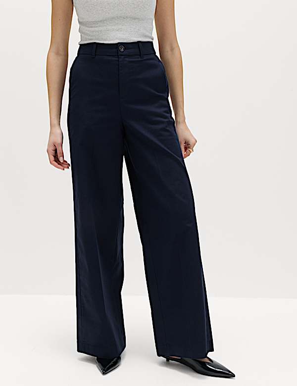 Cotton Rich Wide Leg Chinos - SE