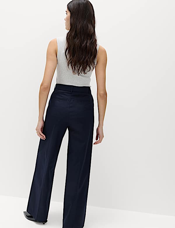 Cotton Rich Wide Leg Chinos - SE