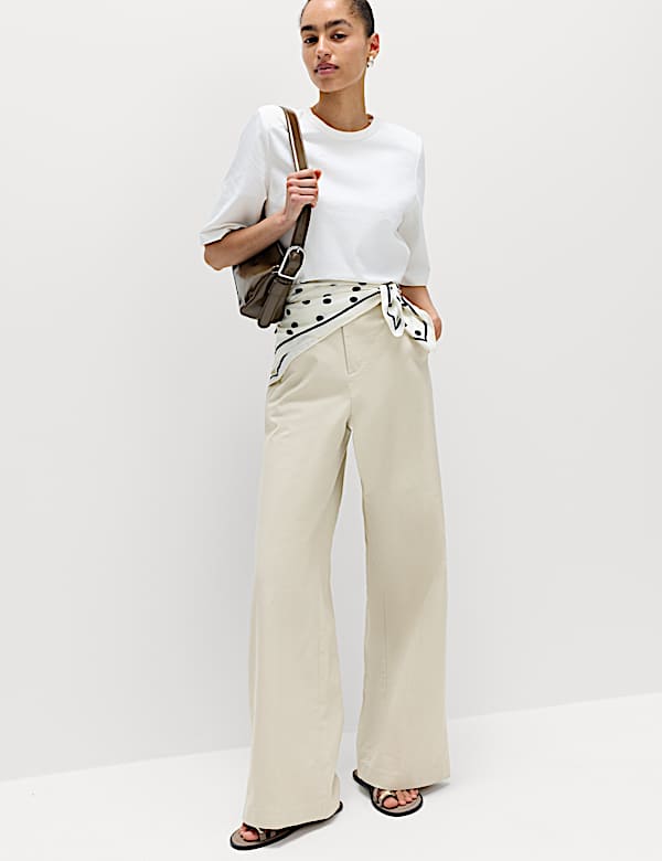 Cotton Rich Wide Leg Chinos