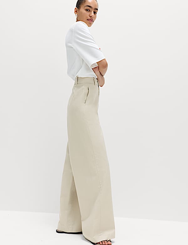 Cotton Rich Wide Leg Chinos - IT