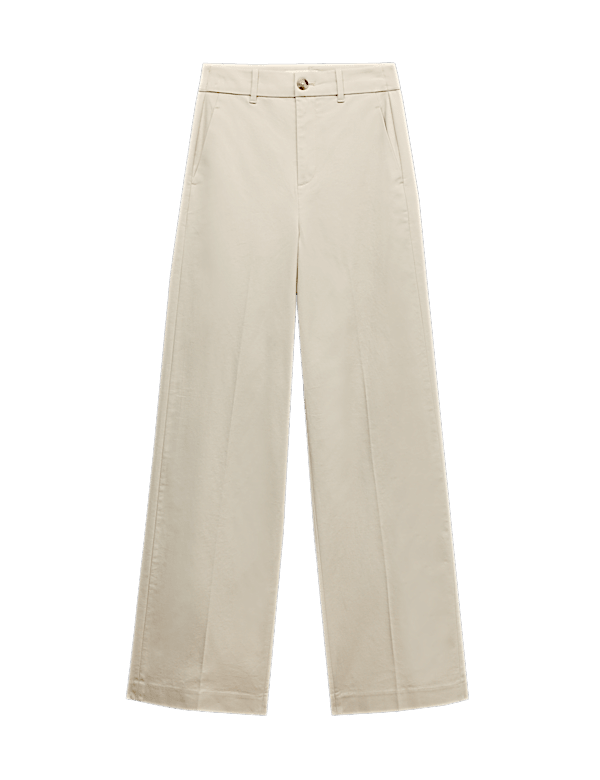 Cotton Rich Wide Leg Chinos