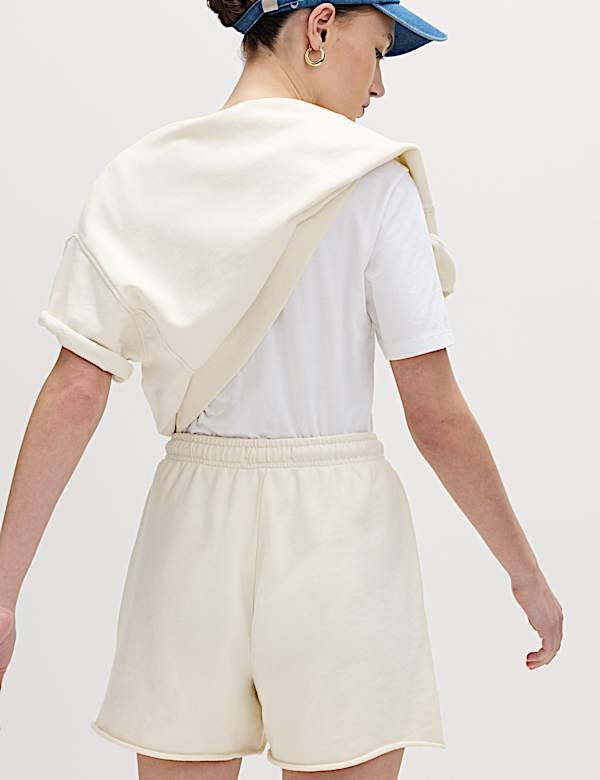 Pure Cotton High Waisted Jogger Shorts - IS