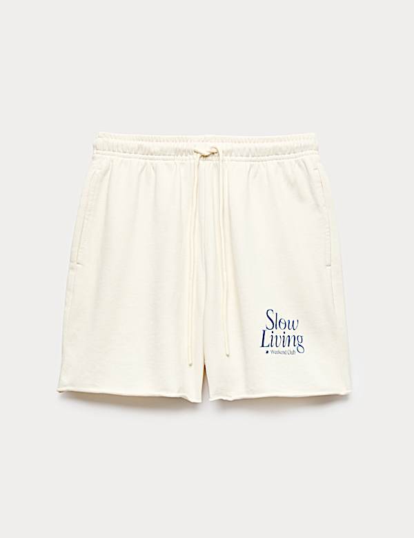 Pure Cotton High Waisted Jogger Shorts - IS