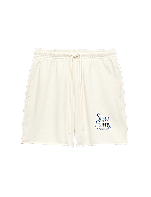 Pure Cotton High Waisted Jogger Shorts