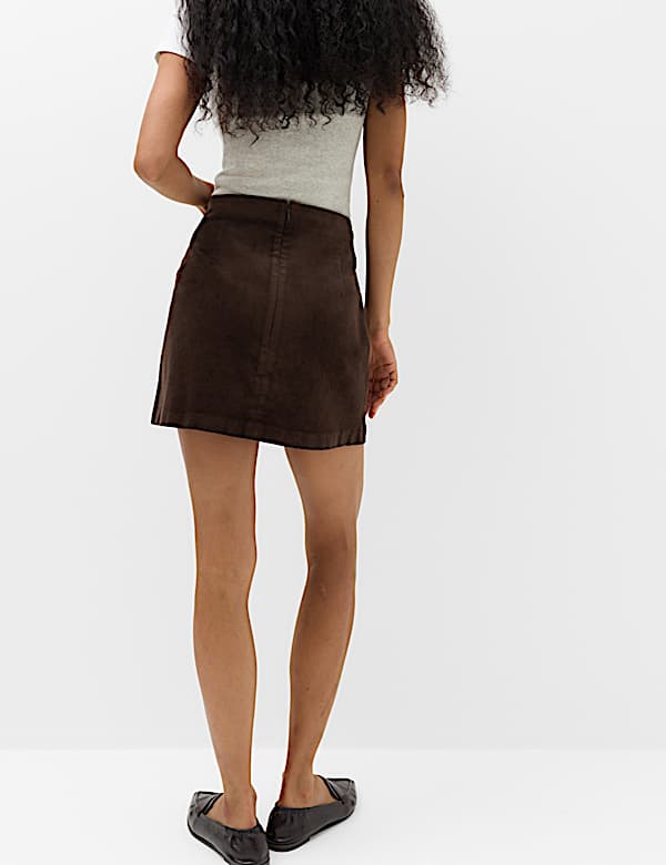 Textured Corduroy Mini Skirt