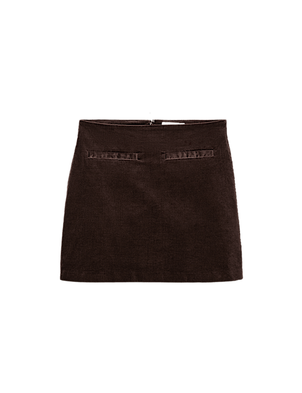 Textured Corduroy Mini Skirt