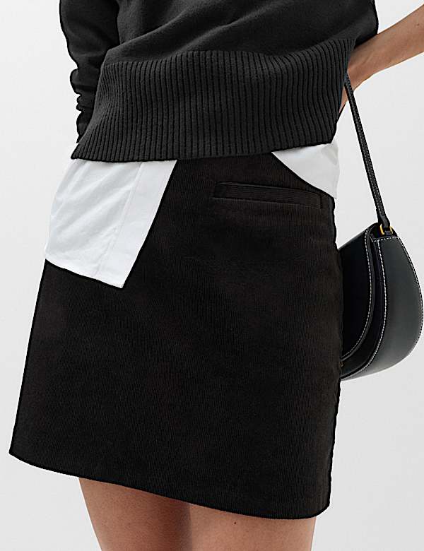 Textured Corduroy Mini Skirt - VN