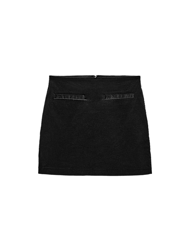 Textured Corduroy Mini Skirt