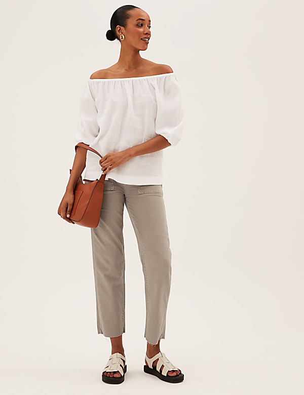 Utility Raw Hem Straight Leg Jeans