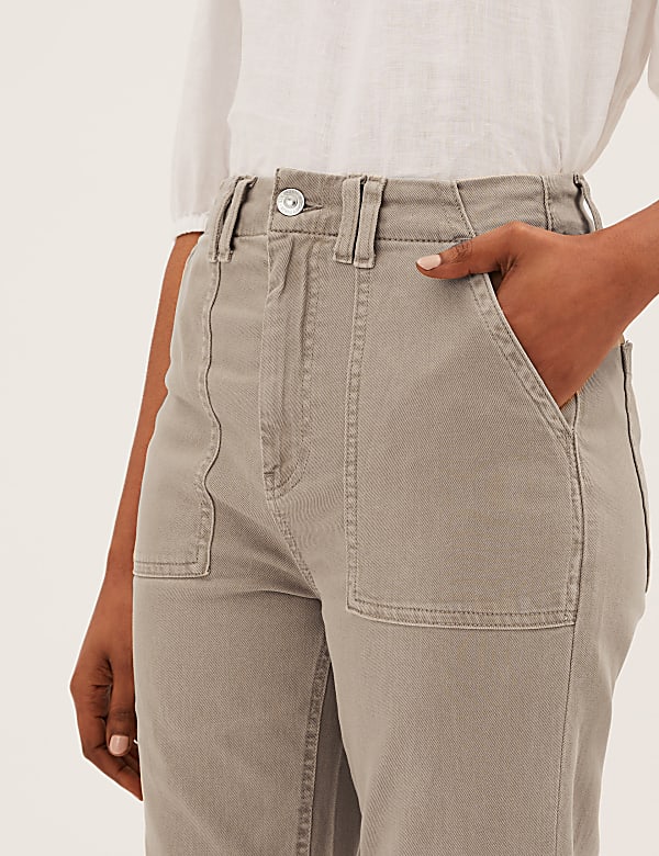 Utility Raw Hem Straight Leg Jeans