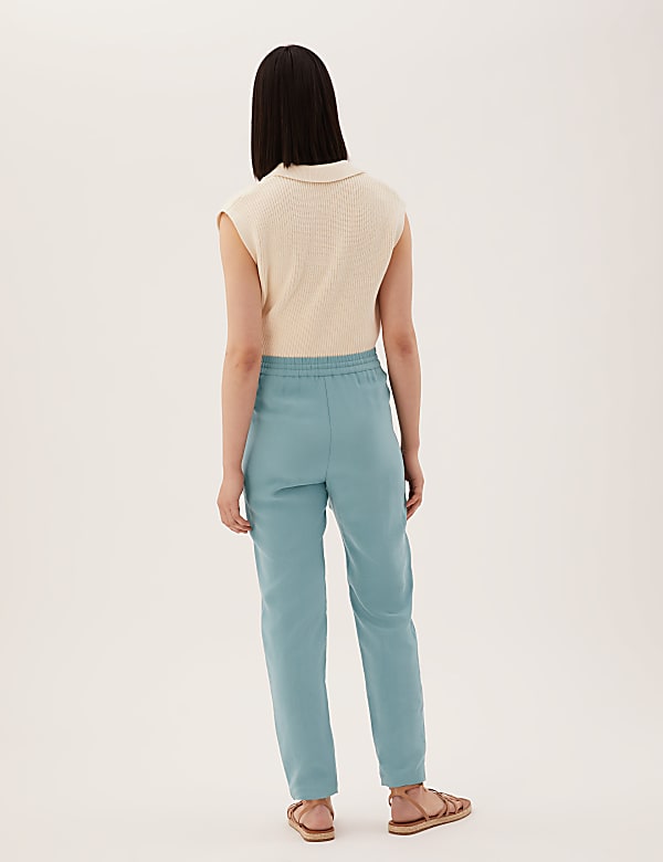 Tencel™ Rich Tapered Ankle Grazer Trousers