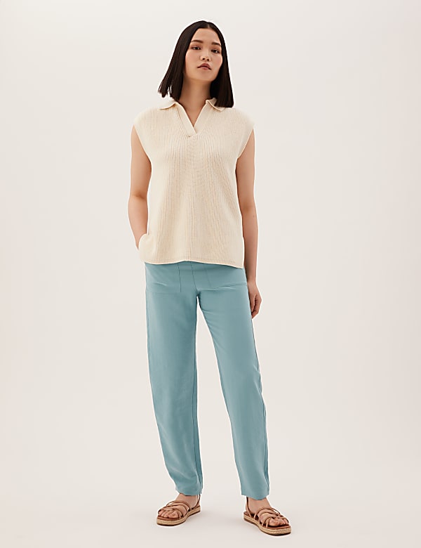 Tencel™ Rich Tapered Ankle Grazer Trousers