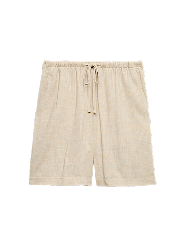 Pull On High Waisted Shorts with Linen