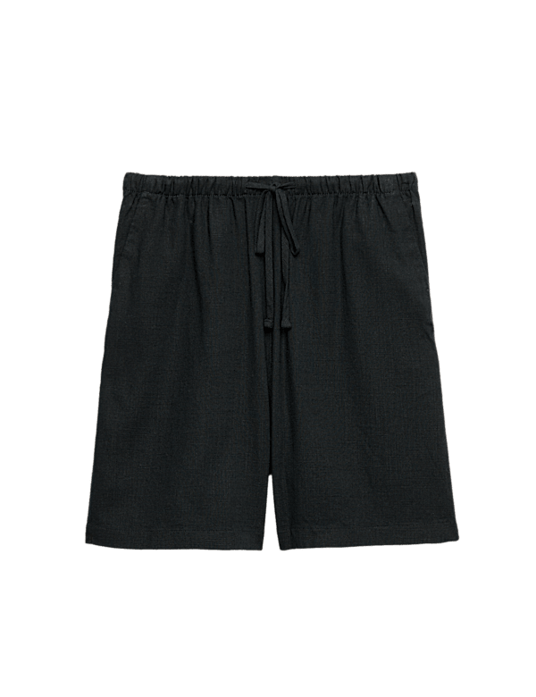 Pull On High Waisted Shorts with Linen