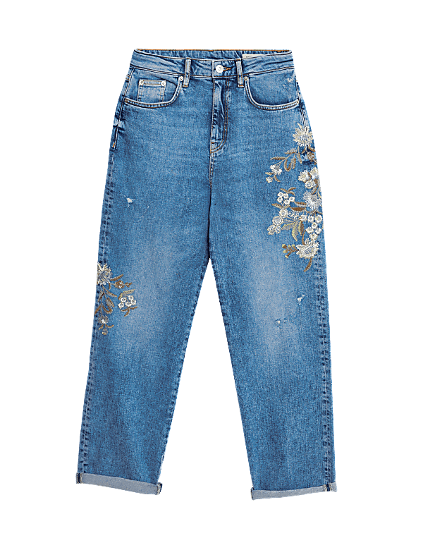 Embroidered boyfriend jeans new arrivals
