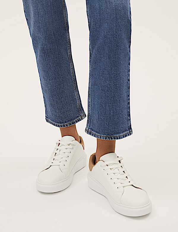 Cotton Blend Straight Leg Ankle Grazer Jeans