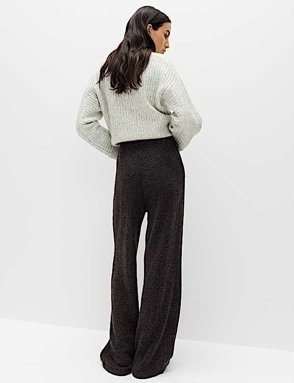 Brushed Rib Wide Leg Trousers - RO