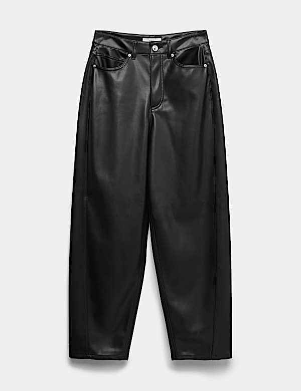 מכנסיים במראה עור ובגזרת גזר - IL