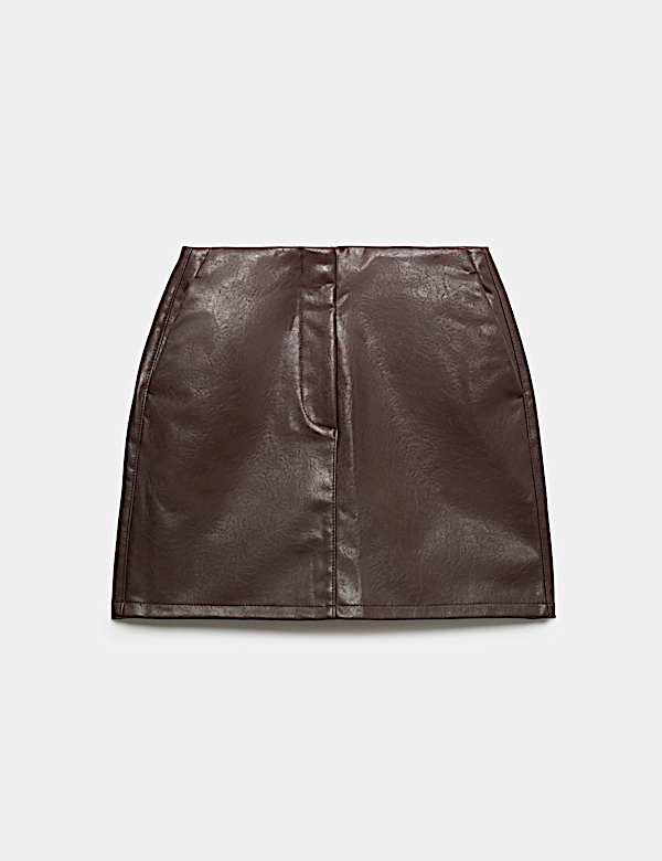 Faux Leather Mini Skirt - RO