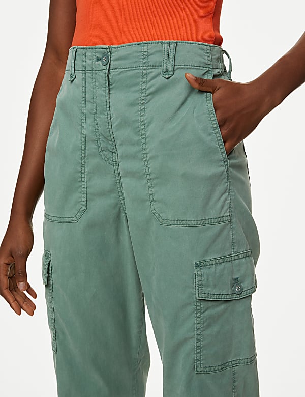 Lyocell Rich Cargo Tea Dyed Trousers