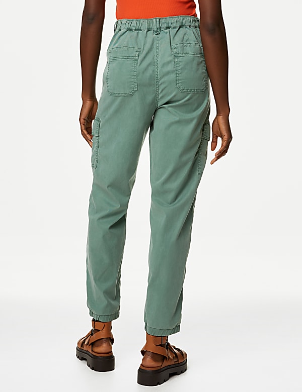 Lyocell Rich Cargo Tea Dyed Trousers