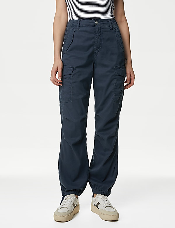 Lyocell™ Rich Cargo Straight Leg Trousers - HU