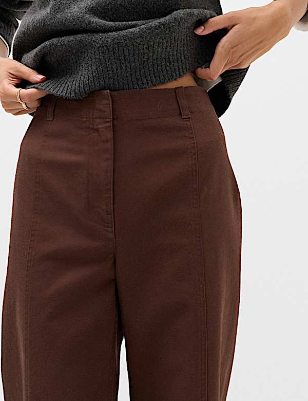 Hose aus reiner Baumwolle mit weitem Bein - AT