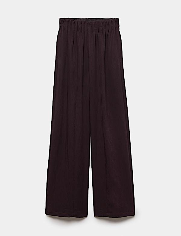 Lyocell Rich Elasticated Waist Wide Leg Trousers - BE