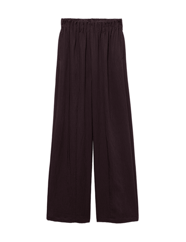Lyocell Rich Elasticated Waist Wide Leg Trousers