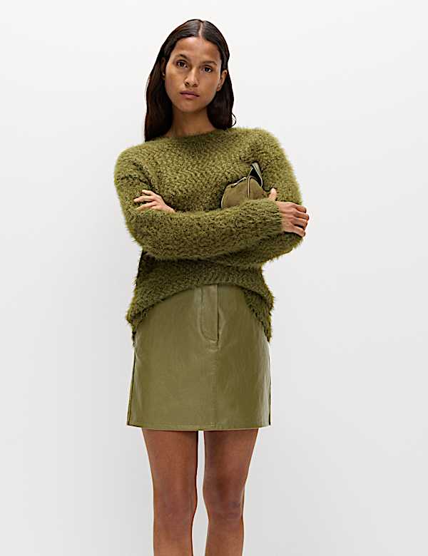 חצאית מיני דמוי עור - IL